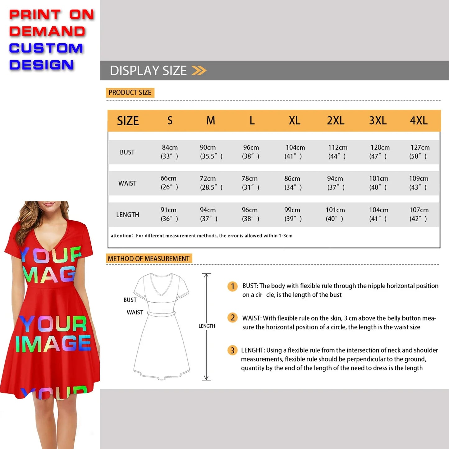 Custom Dress Print On Demand Party Sexy Girls Cartoon Image Design Women Uniforms Matching Clothes Customized DIY Dropshipping