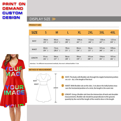 Custom Dress Print On Demand Party Sexy Girls Cartoon Image Design Women Uniforms Matching Clothes Customized DIY Dropshipping