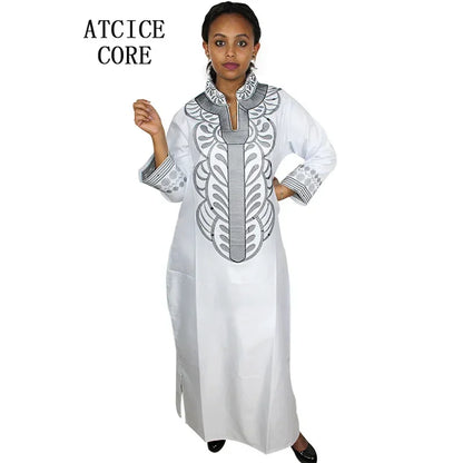 African dresses for women dashiki soft embroidery desing long dress without scarf