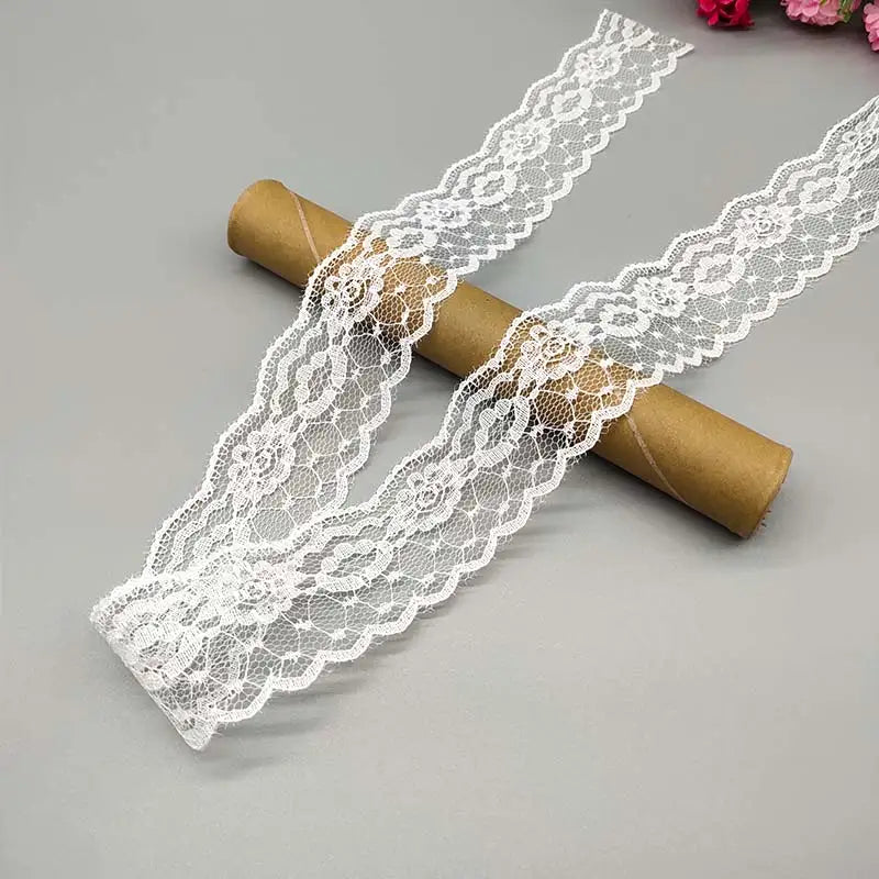 Wholesale 10 Yards White Lace Ribbon Lace Trim Fabric DIY Embroidered Lace trimmings for Sewing Accessories African Fringe Lace