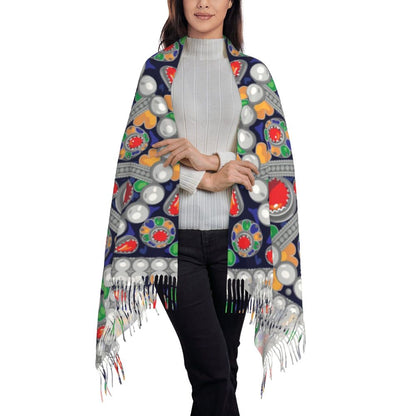 Print Amazigh Pride Tifinagh Patriotic Kabyle Scarf Men Women Winter Warm Scarves Traditional Geometric Amazigh Shawl Wrap