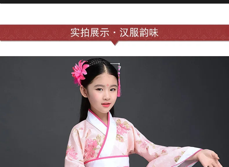 Ancient Costume Dance Girl Set Performance Show Child Clothing Cosplay Princess Chinese Traditional Dress for Girls Hanfu Dress