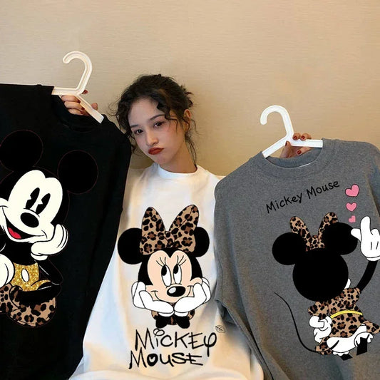 Kawaii Womens T-shirts Mickey Anime Blouses Y2k Clothing Graphic T Shirts Clothes Harajuku Oversized T Shirt Tops Harajuku