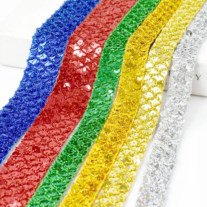 2/5/10M 15/20/35mm Sequin Ribbons Lace Trim for Sewing Wedding Party Laces Fabric Garment Decor Band DIY Supplies Accessories