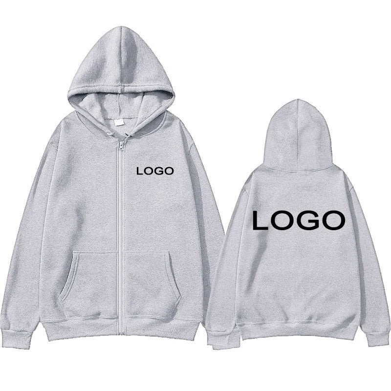 Customized Printed Men Women Zipper Up Hoodie Loose Casual Clothing Fashion Long Sleeve Hooded Pullover Personality Sweatshirts