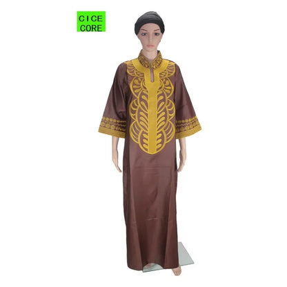 African dresses for women dashiki soft embroidery desing long dress without scarf