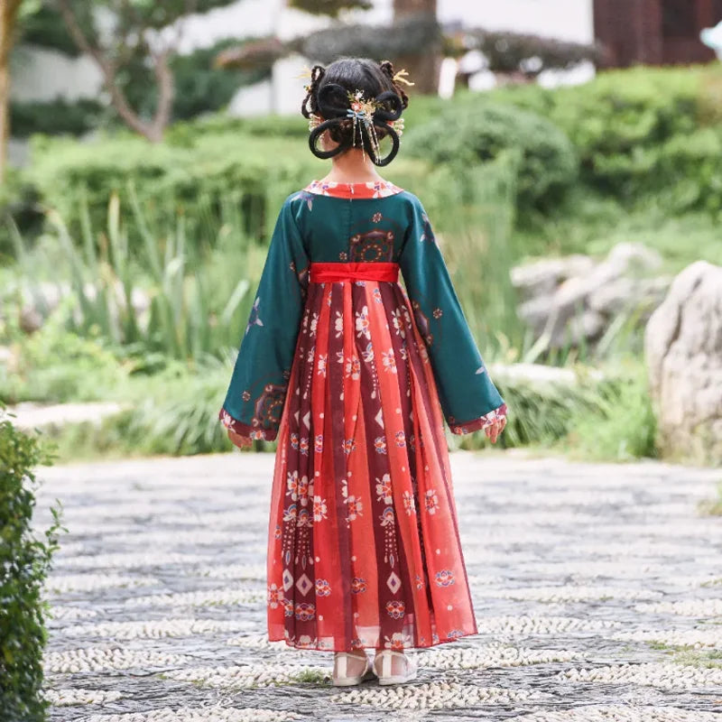 Retro Chinese Hanfu Girls' Casual Dress