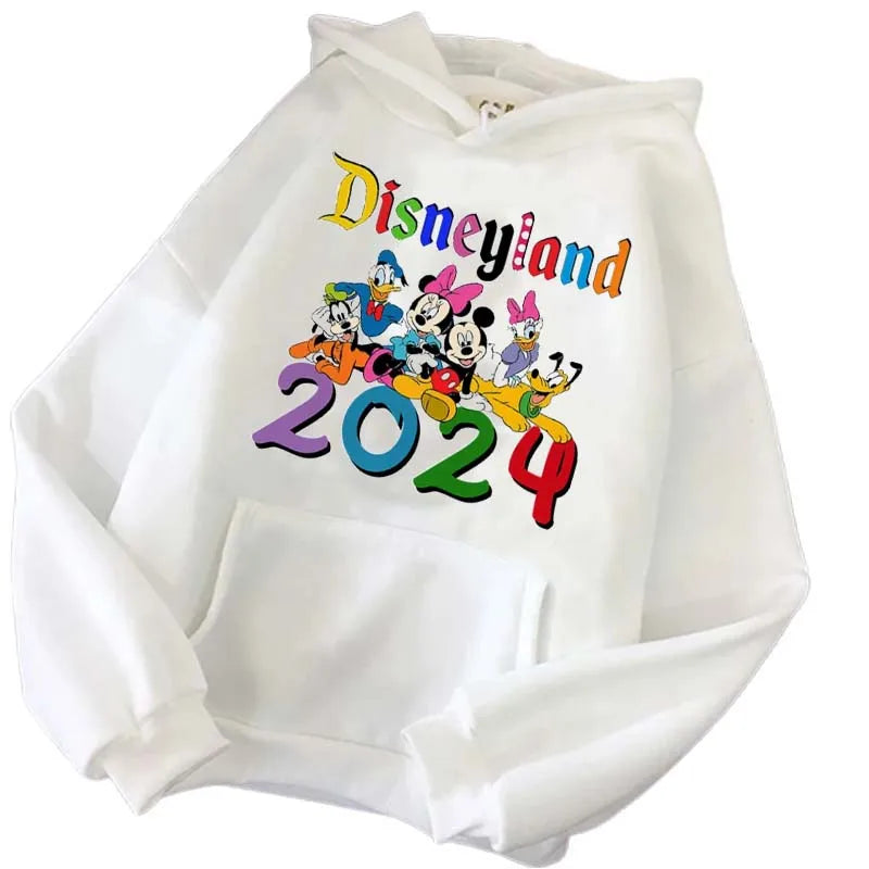 Disney 2024 Family Vacation Hoodies Fashion Disneyland Trip Women's Casual Pullover Autumn Harajuku Streetwear Sweatshirt Tops