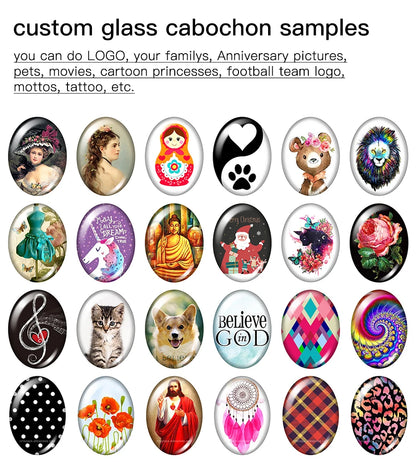 Personalized Photo Custom 13x18m/18x25mm/30x40mm photo glass cabochon demo flat back Making findings for DIY earrings jewelry