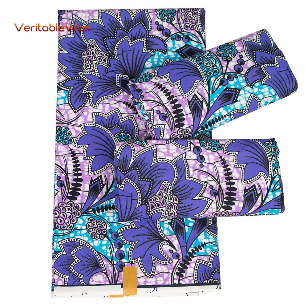 2024 Veritablewax African Dashiki Fabric Real Wax Patchwork Sewing Dress Craft Cloth Polyester High Quality Tissu N-33