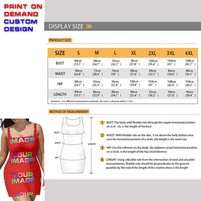 Custom Dress Print On Demand Party Sexy Girls Cartoon Image Design Women Uniforms Matching Clothes Customized DIY Dropshipping