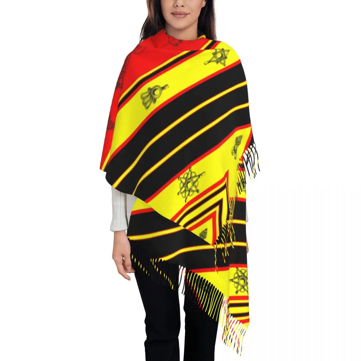 Print Amazigh Pride Tifinagh Patriotic Kabyle Scarf Men Women Winter Warm Scarves Traditional Geometric Amazigh Shawl Wrap