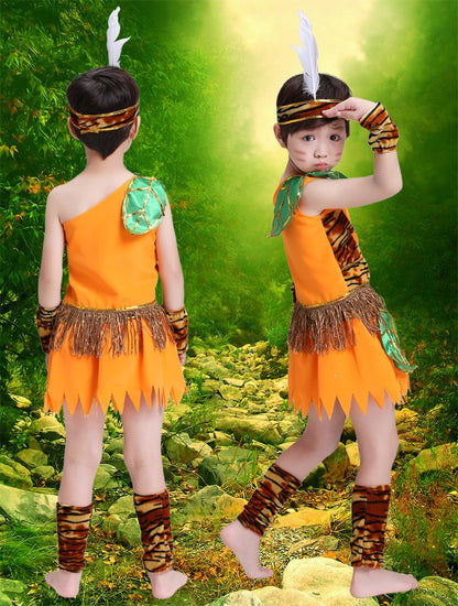 June 1st International Children's Day Wild Man Performance Costume Dance Costume Primitive Indian Hunter Performance Costume