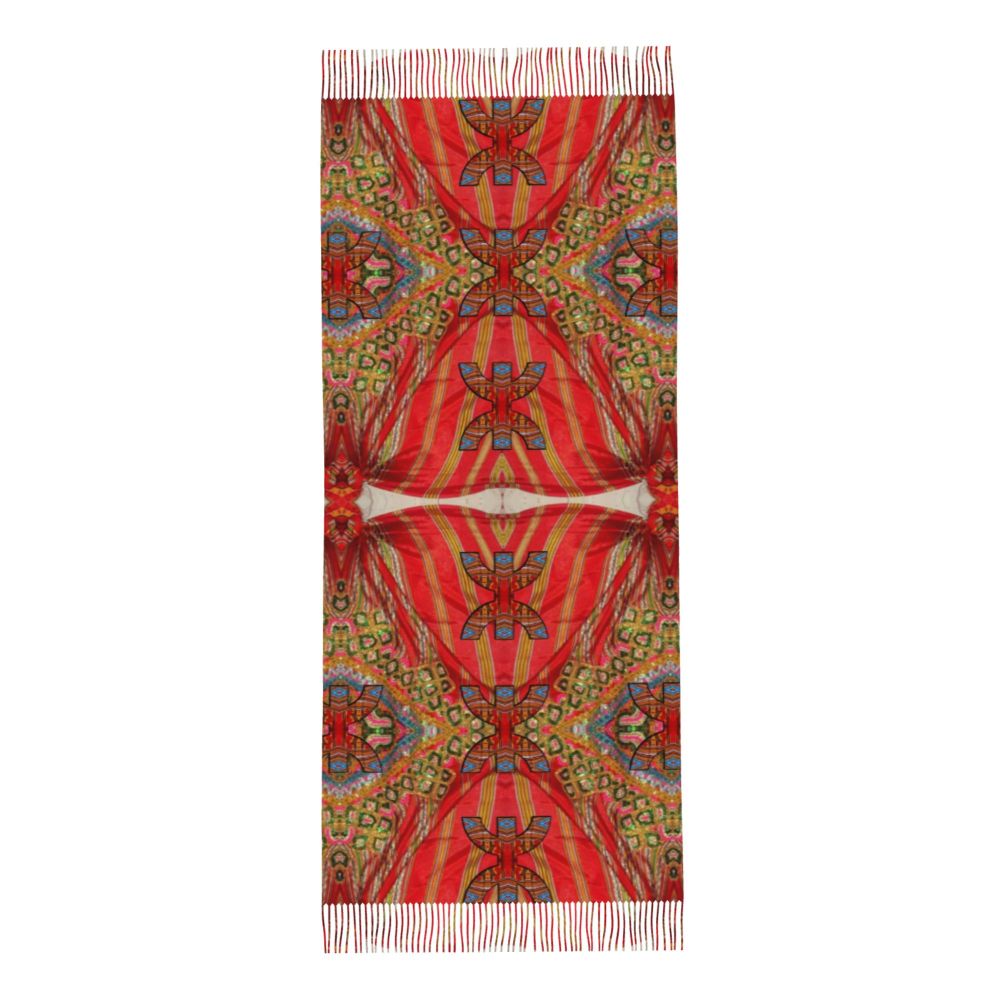 Amazigh Berber Kabyle Jewelry Scarf Wrap Women Long Winter Fall Warm Tassel Shawl Unisex Africa Ethnic Style Scarves