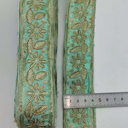 4.3-5cm Width Embroidered Flowers Lace Webbing For Needlework Dentelle Sewing Accessories, Sell by Yard