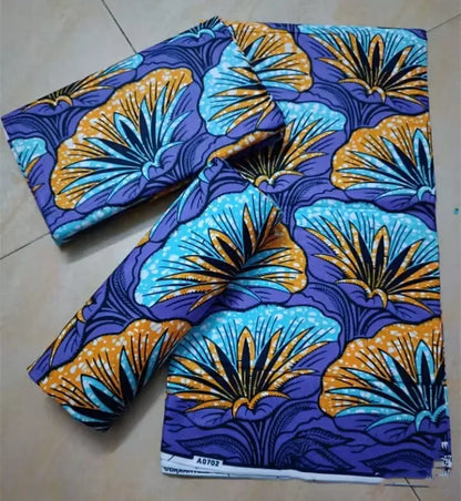 Ho.llllllan.dais real fabric African wax high quality 100%cotton Ankara wax fabric for making dresses African style 6 yards