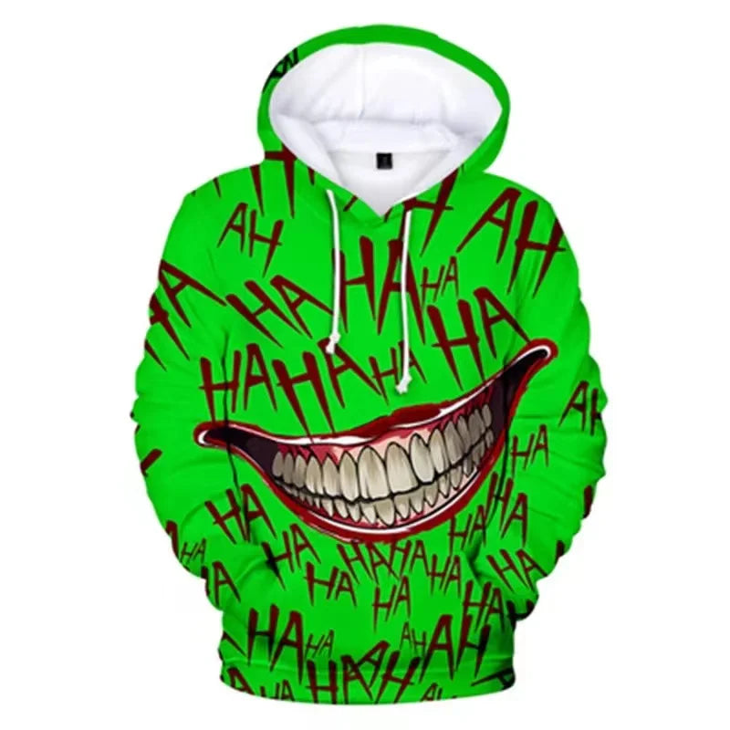 Haha joker 3D Print Sweatshirt Hoodies Men/Women Hip Hop Funny Autumn Streetwear Thin Style Oversized Hoodie For Couples Clothes