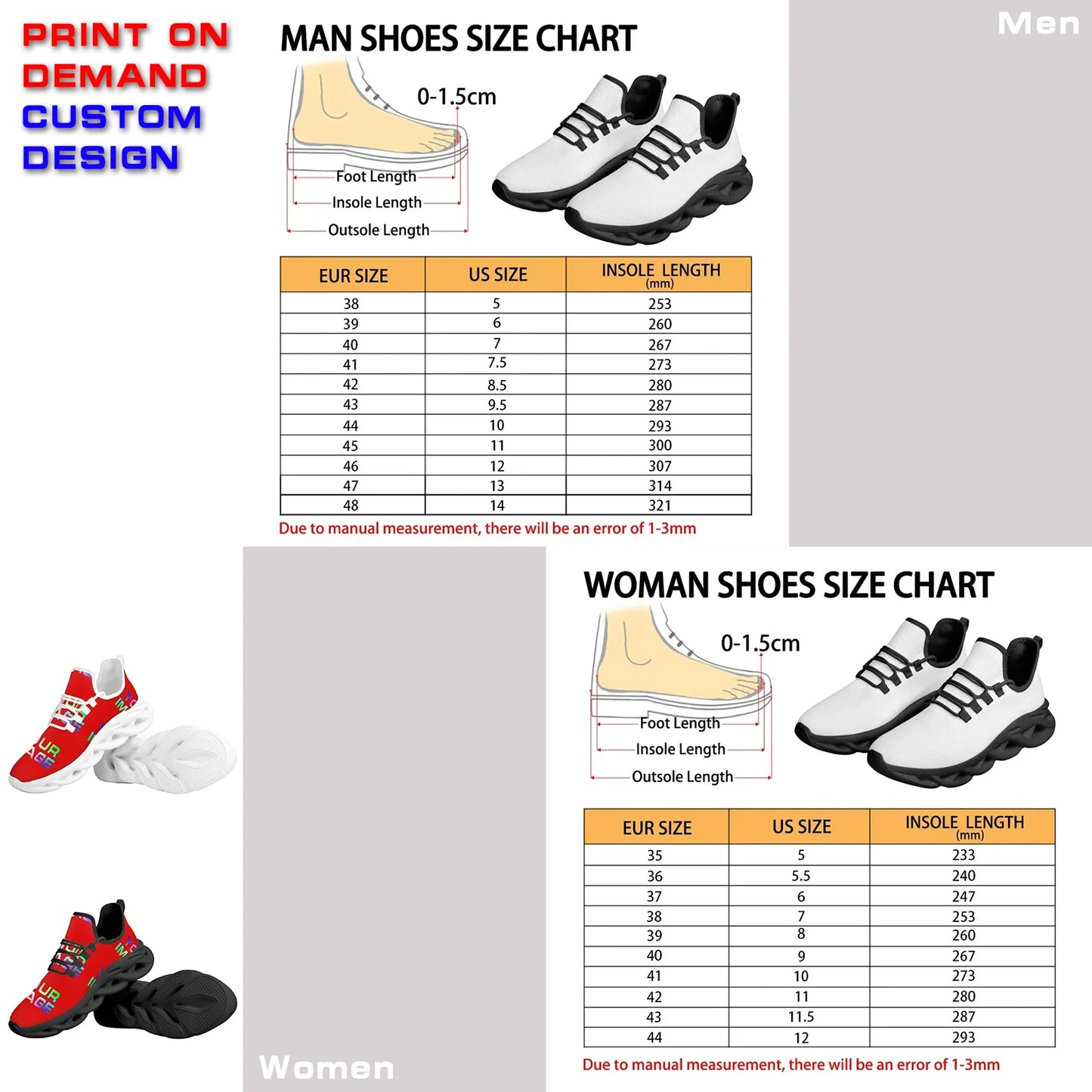 Custom Sneakers Canvas Flat Leather Boots Running Shoes Woman Man Print On Demand Image Design Holiday Matching DIY Dropshipping