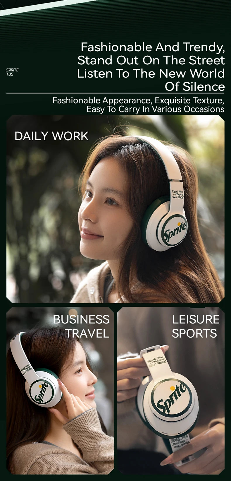 Coca-Cola Bluetooth Earphones Over-ear Foldable Computer Wireless Headphones Noise Cancellation HIFI Stereo Gaming Headset