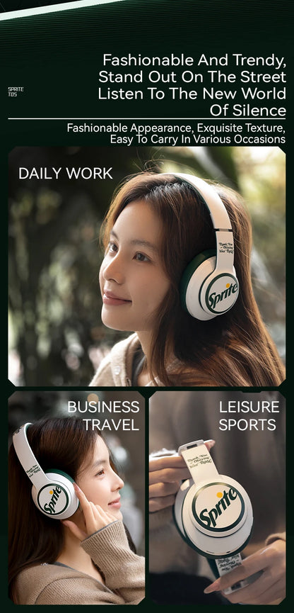 Coca-Cola Bluetooth Earphones Over-ear Foldable Computer Wireless Headphones Noise Cancellation HIFI Stereo Gaming Headset