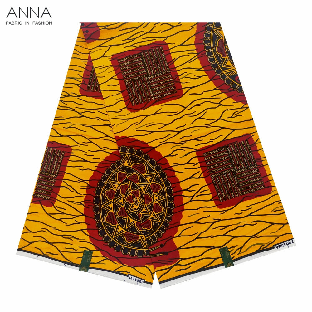 Veritable Wax Ankara Block Prints Batik Fabric African Wax Fabric Nigerian Dutch Hollandais Pagne 100% Cotton For Sewing VL-50