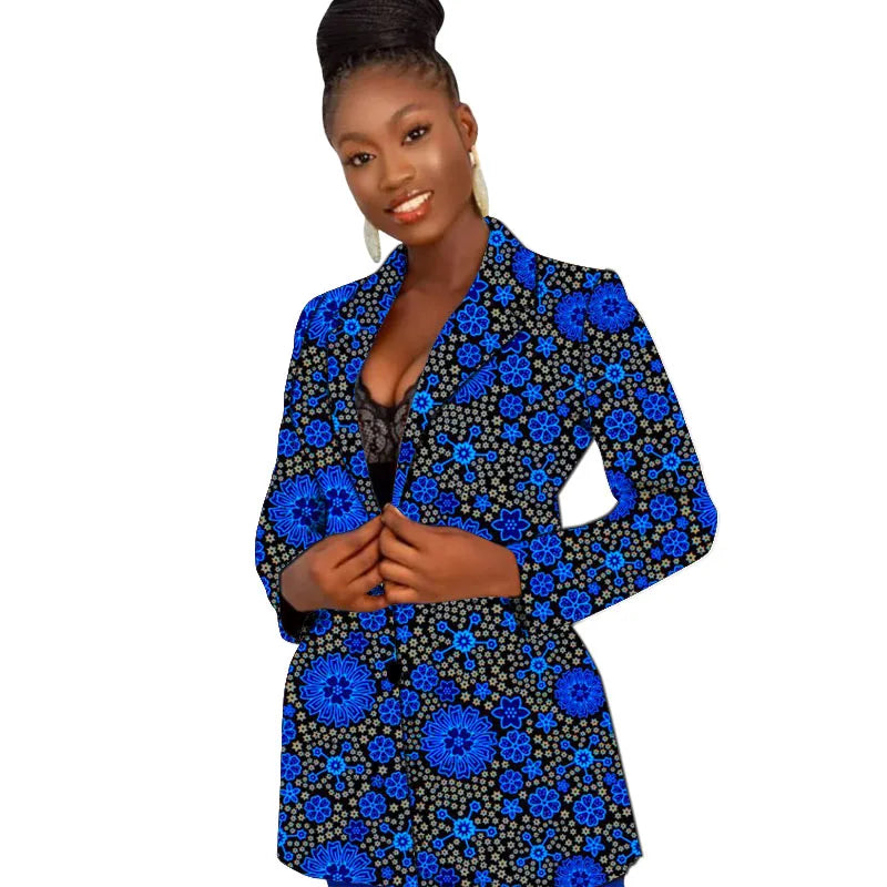 Original Design Women's Suit Jackets Colorful Print Female Ankara Blazers African Wedding Party Short Coat