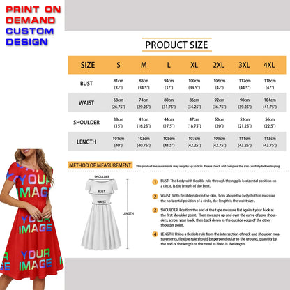 Custom Dress Print On Demand Party Sexy Girls Cartoon Image Design Women Uniforms Matching Clothes Customized DIY Dropshipping