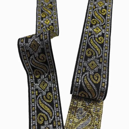 7 Meters 3.3cm Flowers Pattern Embroidered Jacquard Ribbons Woven Lace Trim For Garment Bag Curtain Sewing African Lace Fabric