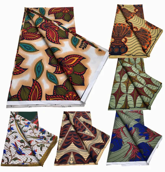 African Nigeria Wax Fabric High Quality Ankara Wax Fabric Polyester Pagne Print For Women DIY Cloth Dresses Sewing Materials