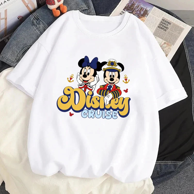 Disney Cruise Mickey Mouse T-shirt Fashion Women Casual Short Sleeves T Shirt Tops Summer Streetwear Harajuku Tshirt Clothes