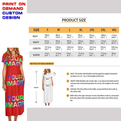 Custom Dress Print On Demand Party Sexy Girls Cartoon Image Design Women Uniforms Matching Clothes Customized DIY Dropshipping