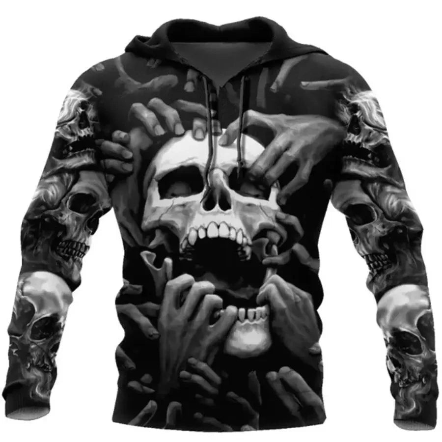 New Skull Graphics Men's Hoodie Tops 3D Fashion Unisex Sweatshirt Winter And Autumn Hip Hop Oversized Casual Clothing