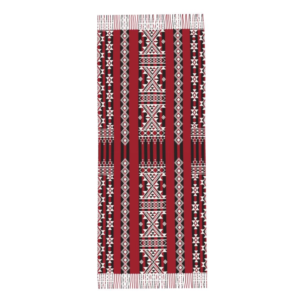 Amazigh Foutha Kabyle Scarf Wrap Women Long Winter Warm Tassel Shawl Unisex Mediterranean Geometric Scarves