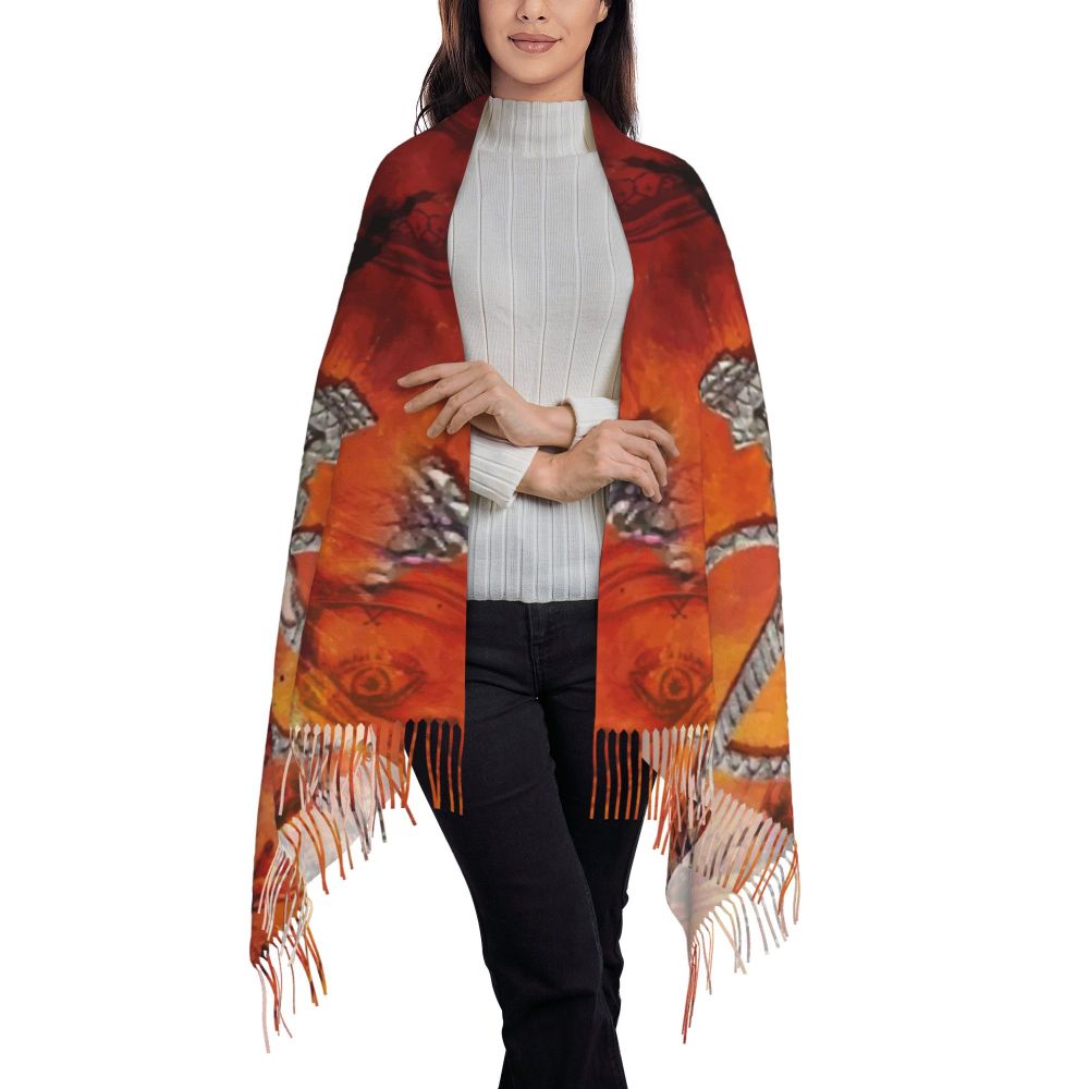 Amazigh Berber Kabyle Jewelry Scarf Wrap Women Long Winter Fall Warm Tassel Shawl Unisex Africa Ethnic Style Scarves