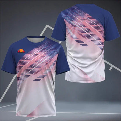 Men's T Shirts Badminton Training Clothing Outdoor Fitness Sports T-Shirts Summer Quick Dry Short Sleeve Casual O-neck Loose Top