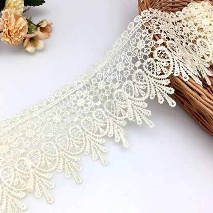 2 Yards High Quality Beautiful Floral Lace Ribbon Tape 9cm Lace Trim For DIY Embroidered Sewing Decoration African Lace Fabric