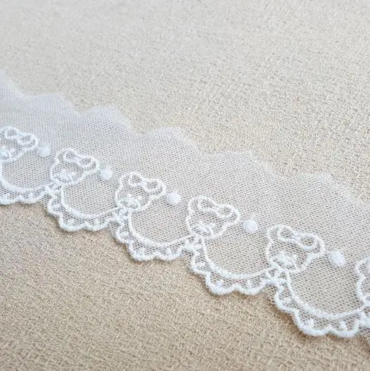 Width:4.2cm(1.68”inch) Little Bear Cotton Mesh Embroidery Lace Fashion Laces Sewing Accessories Decorative (SS-4360)