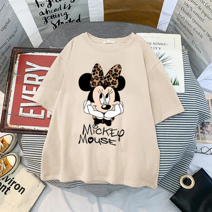 Kawaii Womens T-shirts Mickey Anime Blouses Y2k Clothing Graphic T Shirts Clothes Harajuku Oversized T Shirt Tops Harajuku