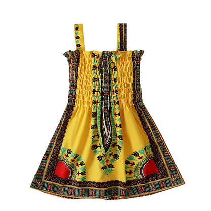 2022 Summer Fashion Style African Children Polyester Printing Dress Girl Dress African Dresses for Children