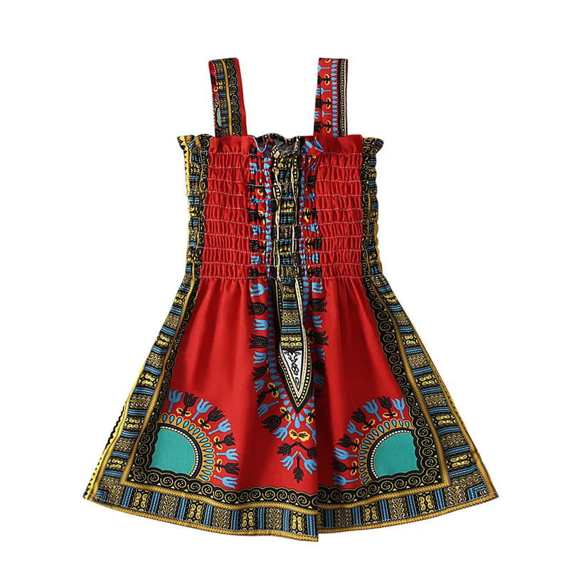 African Dress Girl Traditional African Clothing Dashiki Ankara Kid Kawaii Sundress Elegant Children Print Summer Style