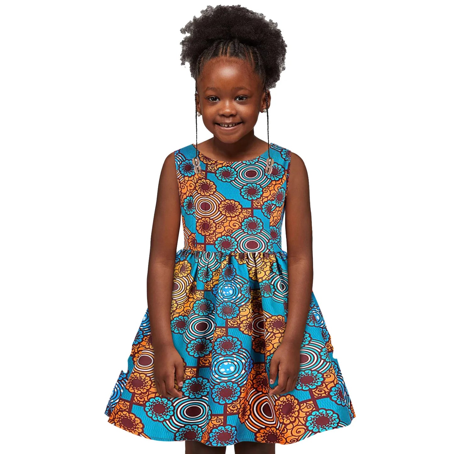 Baby Girls African Dress Toddler Kids Dashiki Traditional Style Print Short Sleeve Casual Dress Ankara Princess Dresses Vestidos