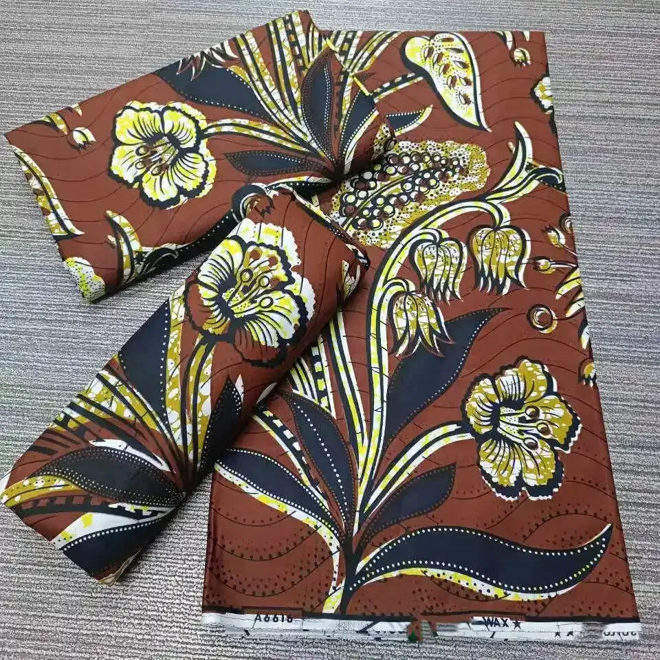 Most popular Veritable African Wax Real Fabric 100% cotton Ghana Nigeria Style 6 yards High Quality Ankara Prints wax Material