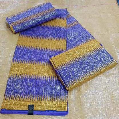 KENTE 4+2YARD 2024 Latest Design 6 Yards/lot African Fabric Gold Powder Ankara 100% Cotton Farbic For Sewing Wax Print Fabric