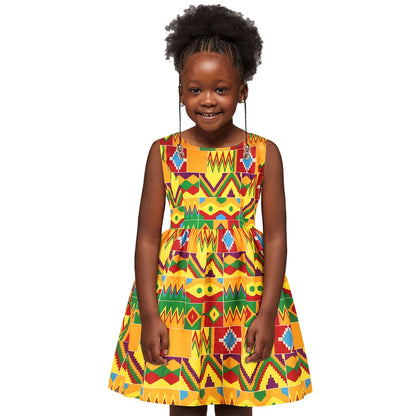 Baby Girls African Dress Toddler Kids Dashiki Traditional Style Print Short Sleeve Casual Dress Ankara Princess Dresses Vestidos