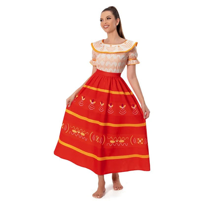 Kids Adult Dolores Madrigal Cosplay Costume Dress Outfits Halloween Carnival Suit