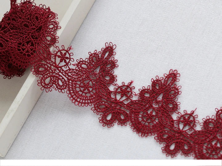 Width:6cm (2.40") High Quality DIY Pendant Handmade Clothing Lace Accessories Water Soluble Embroidery Lace Trims (ss-363)