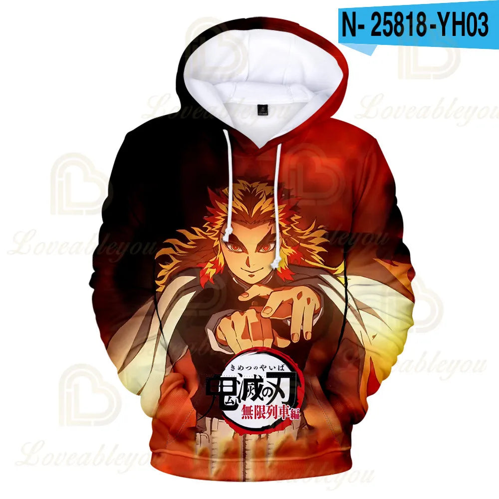 Kimetsu No Yaiba Anime 3D hoodie Kochou Shinobu Cosplay Costume Demon Slayer hoodies Men Women Rengoku Shinjurou Sweatshirts