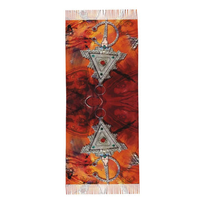 Amazigh Berber Kabyle Jewelry Scarf Wrap Women Long Winter Fall Warm Tassel Shawl Unisex Africa Ethnic Style Scarves