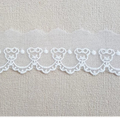 Width:4.2cm(1.68”inch) Little Bear Cotton Mesh Embroidery Lace Fashion Laces Sewing Accessories Decorative (SS-4360)