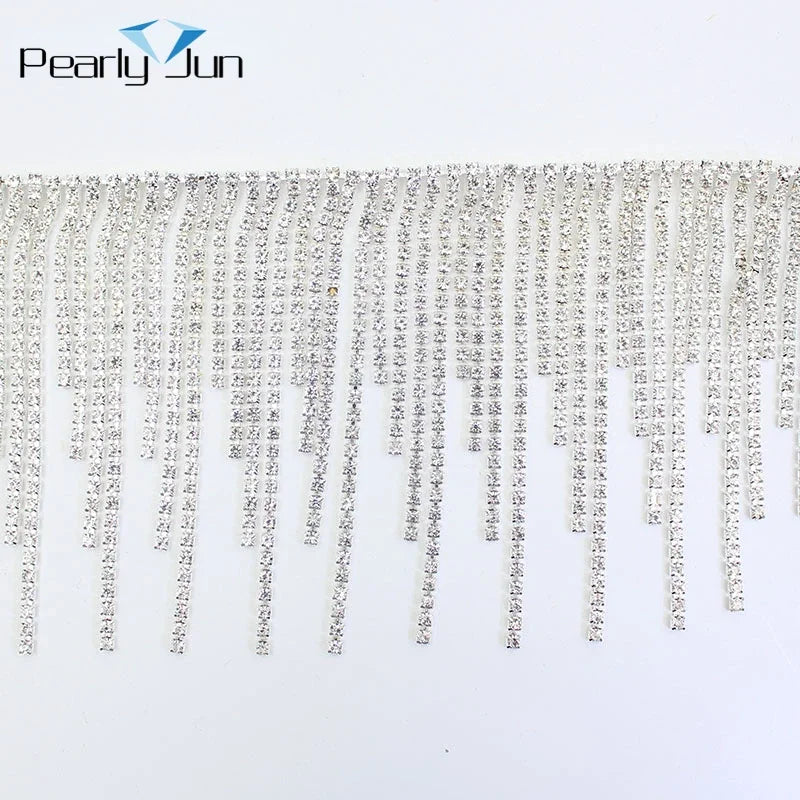 Luxury Diamond Tassel Chain Decoration – 1/5 Yard Rhinestone Trim for Skirts, Coats, Bags, Dresses & DIY Sewing Accessories (Model ML117)